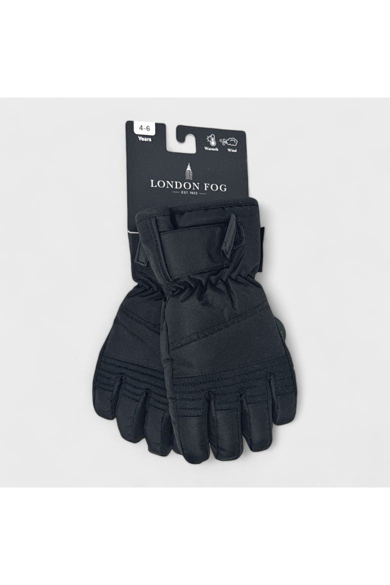 Boy's Ski Gloves with Velcro Closure, Alternate, color, Black