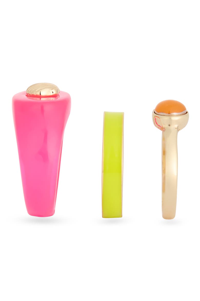 3-Pack Assorted Rings, Alternate, color, PINK MULTI- GOLD