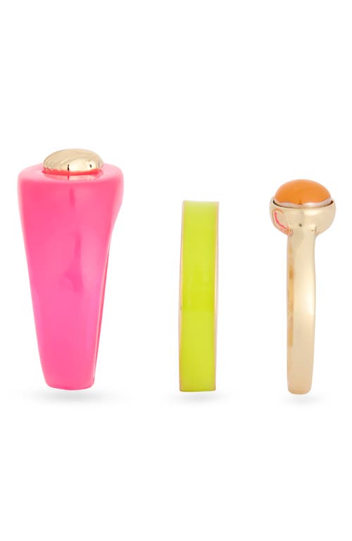 Leith 3-pack Assorted Rings In Pink