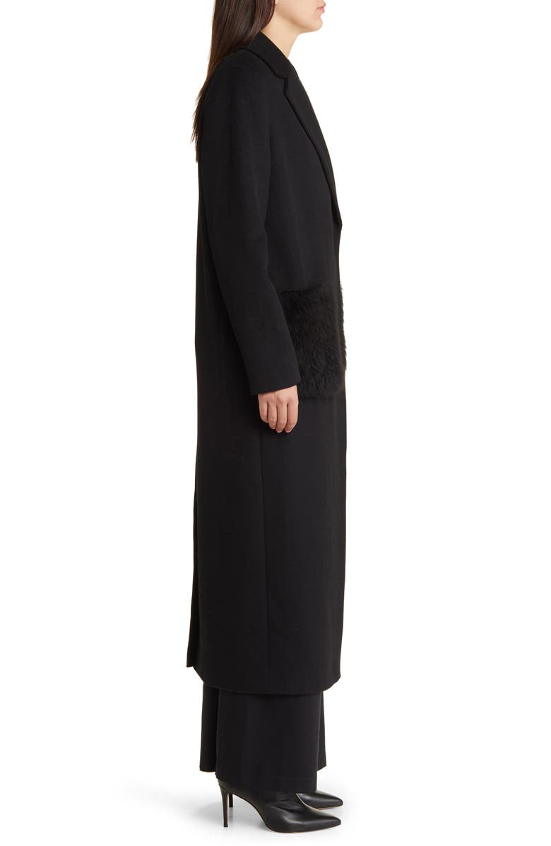 KOBI HALPERIN Channing Genuine Shearling Trim Wool Blend Coat, Alternate, color, 