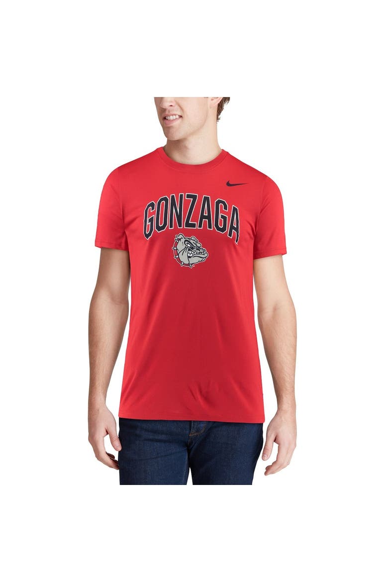 Men's Nike Red Gonzaga Bulldogs Arch Over Logo Performance T-Shirt, Alternate, color, Red