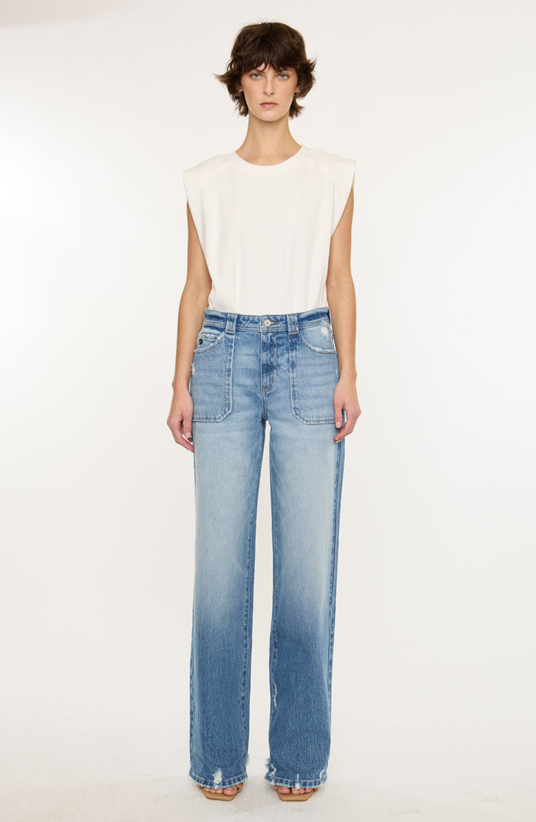 KanCan Monie High Rise Wide Jeans, Main, color, Medium Wash