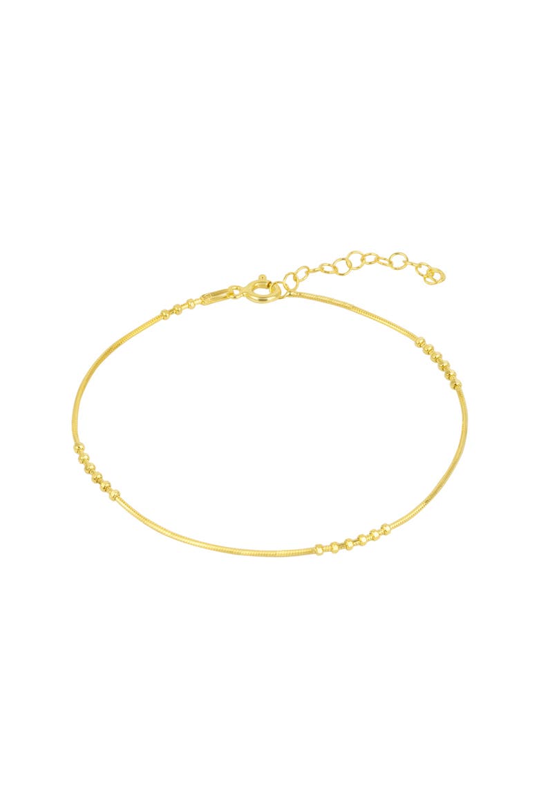 Six Beads Sterling Silver Bracelet, Main, color, Gold