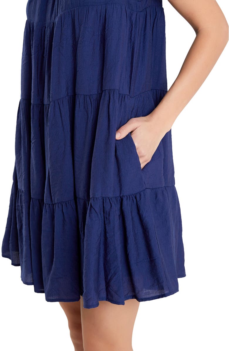 English Factory Contrast Merrow Stitch Babydoll Dress, Alternate, color, 