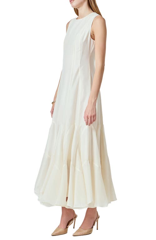 Endless Rose Godet Detail Maxi Dress In Neutral