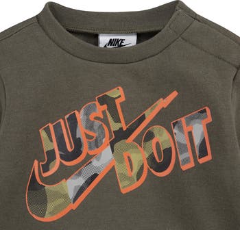 Just Do It Camo Fleece Sweatshirt & Joggers Set