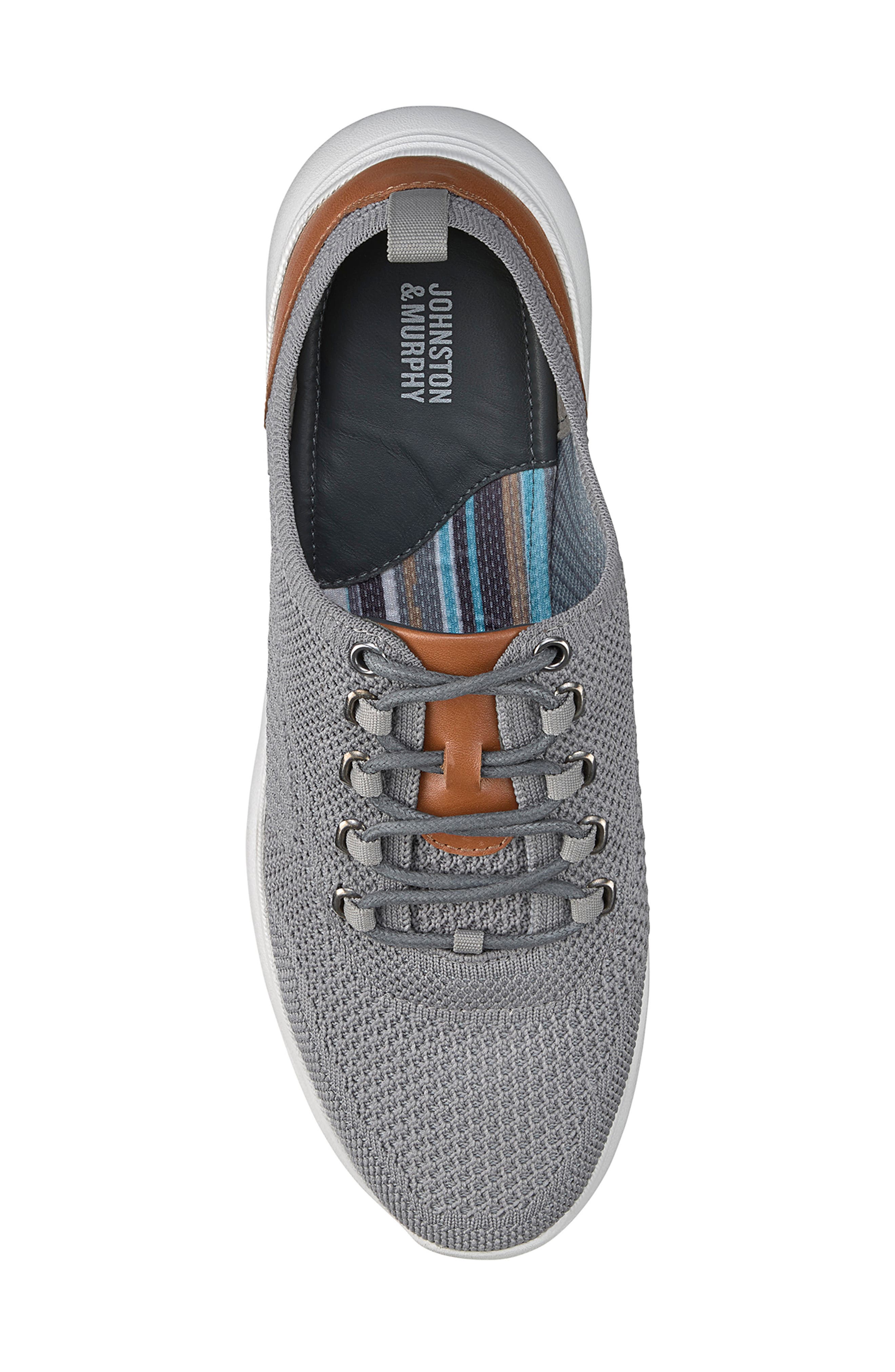 Johnston & Murphy McGuffey Knit Sneaker, Alternate, color, Gray Knit
