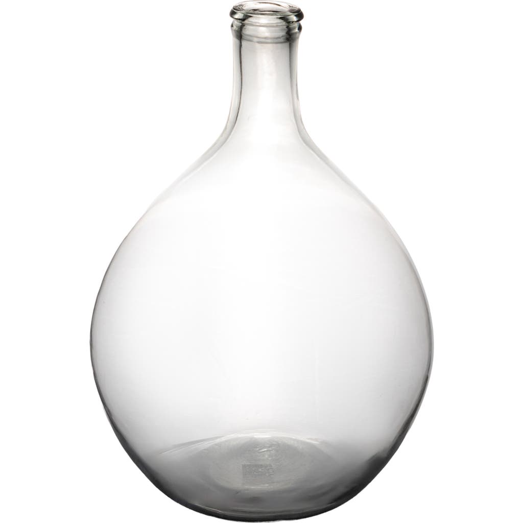 Storied Home Large Decorative Glass Bottle, Clear In Transparent