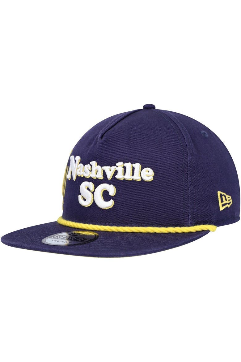 Men's New Era  Navy Nashville SC Heritage The Golfer Snapback Hat, Alternate, color, Navy