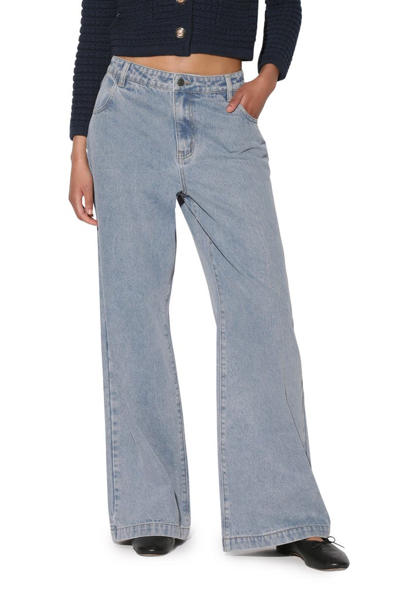 Elena Wide Leg Jeans, Main, color, LIGHT WASH