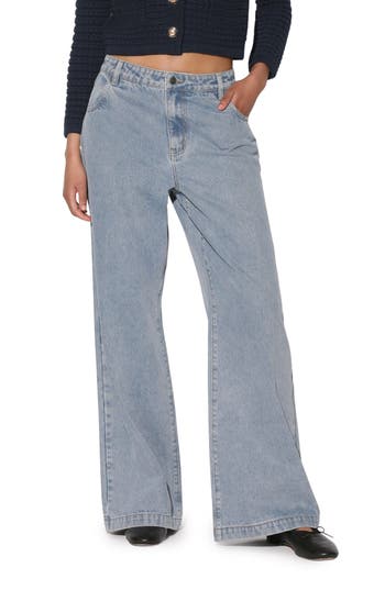 Shop Walter Baker Elena Wide Leg Jeans In Light Wash