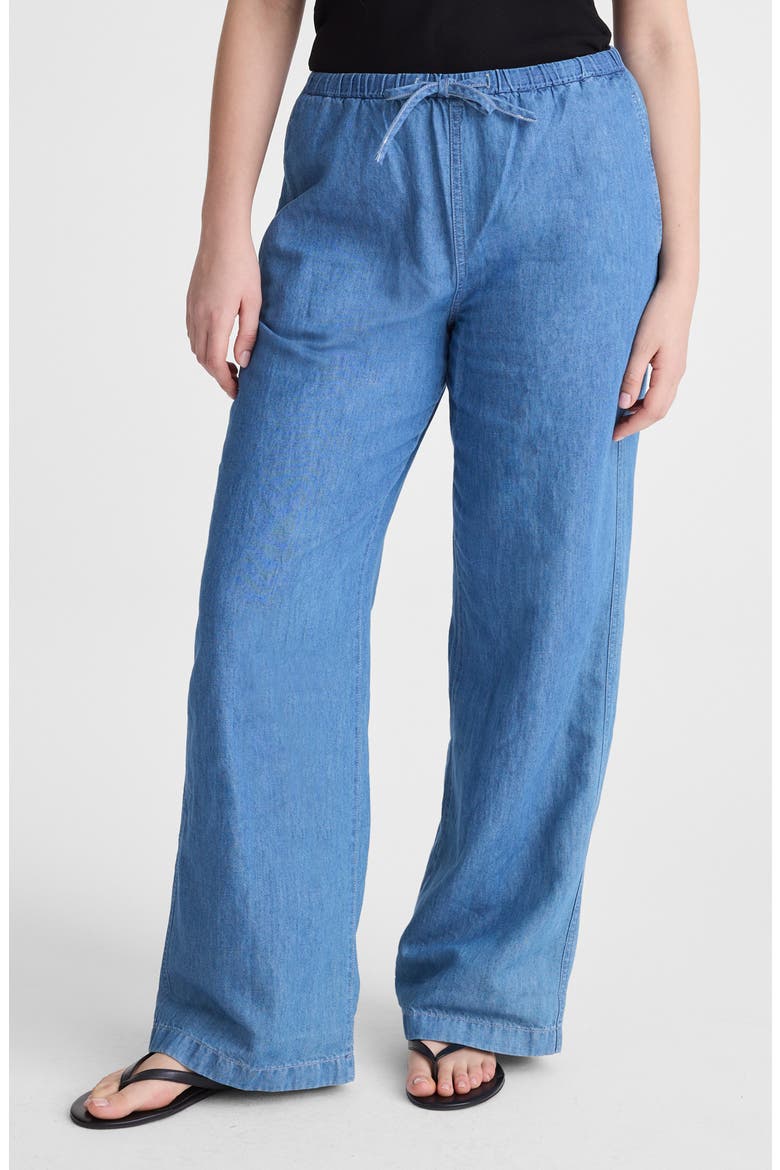 Denim Pull-On Pants, Alternate, color, IRVING WASH