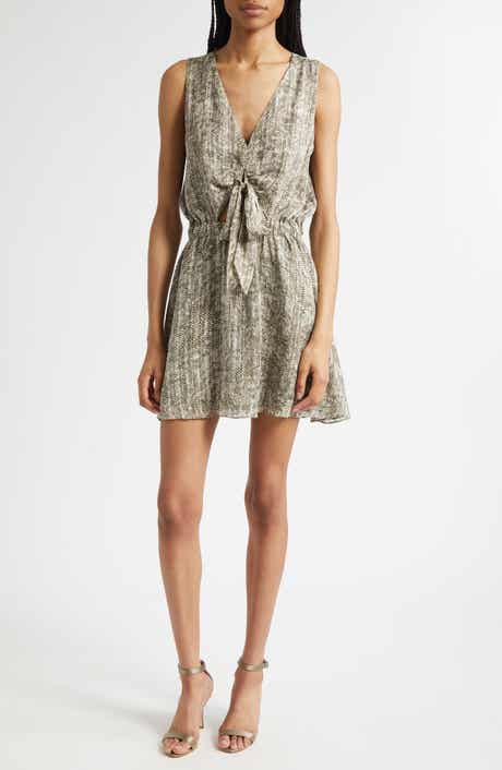 Itzel Abstract Snakeskin Print Silk Blend Minidress