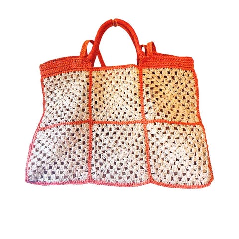 Carrey Raffia Tote Bag