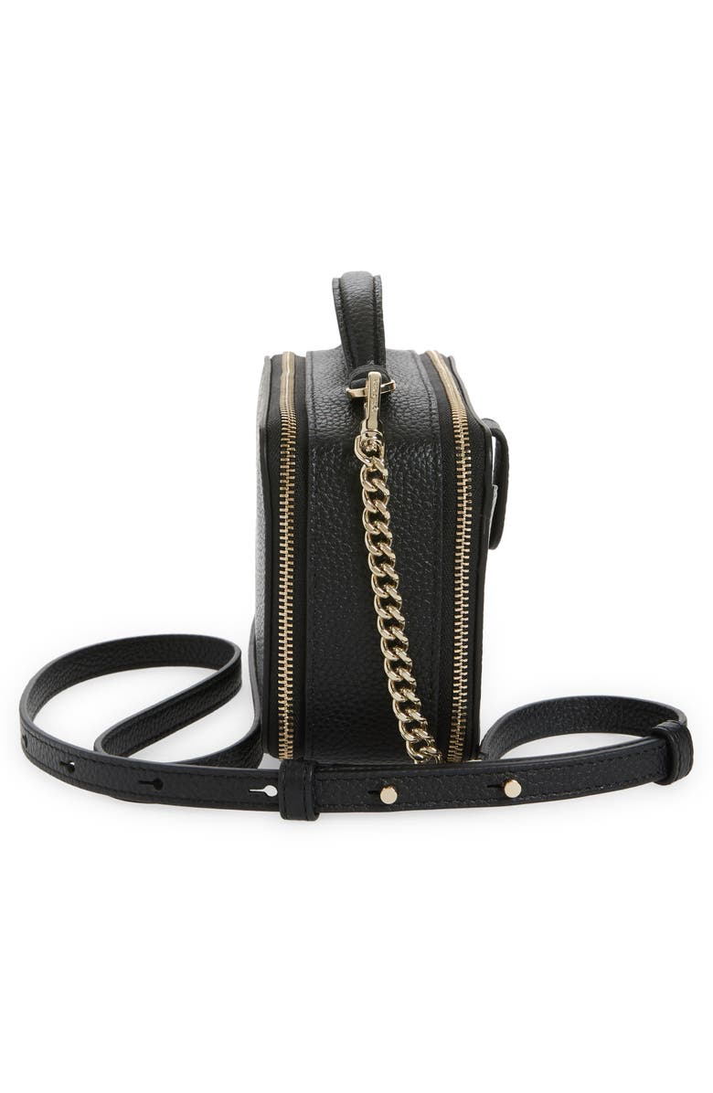 Kate Spade New York hudson pebble leather double zip crossbody, Alternate, color, Black