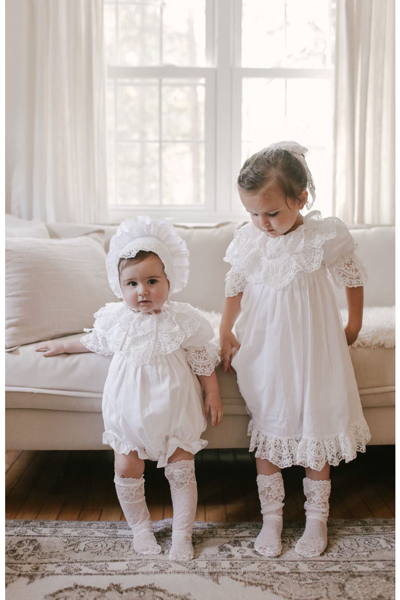 Katherine Embroidered Linen Dress, Alternate, color, White