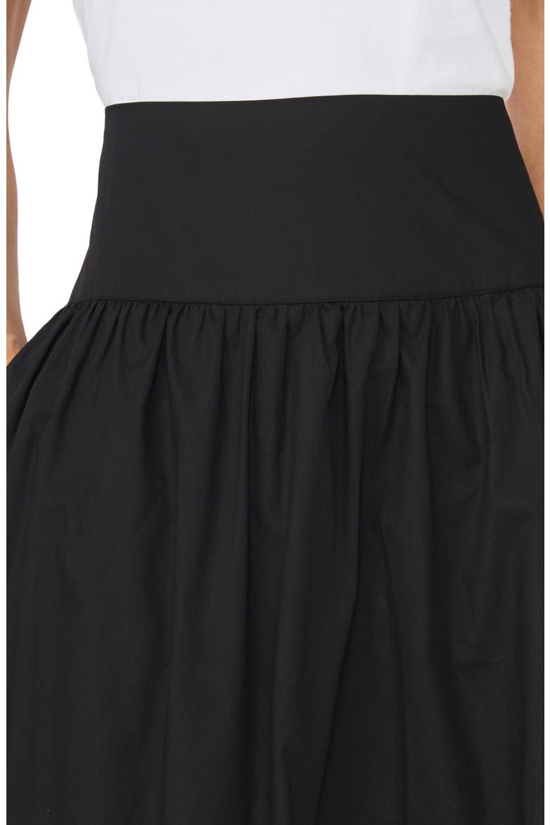 A-Line Cotton Midi Skirt, Alternate, color, RICH BLACK
