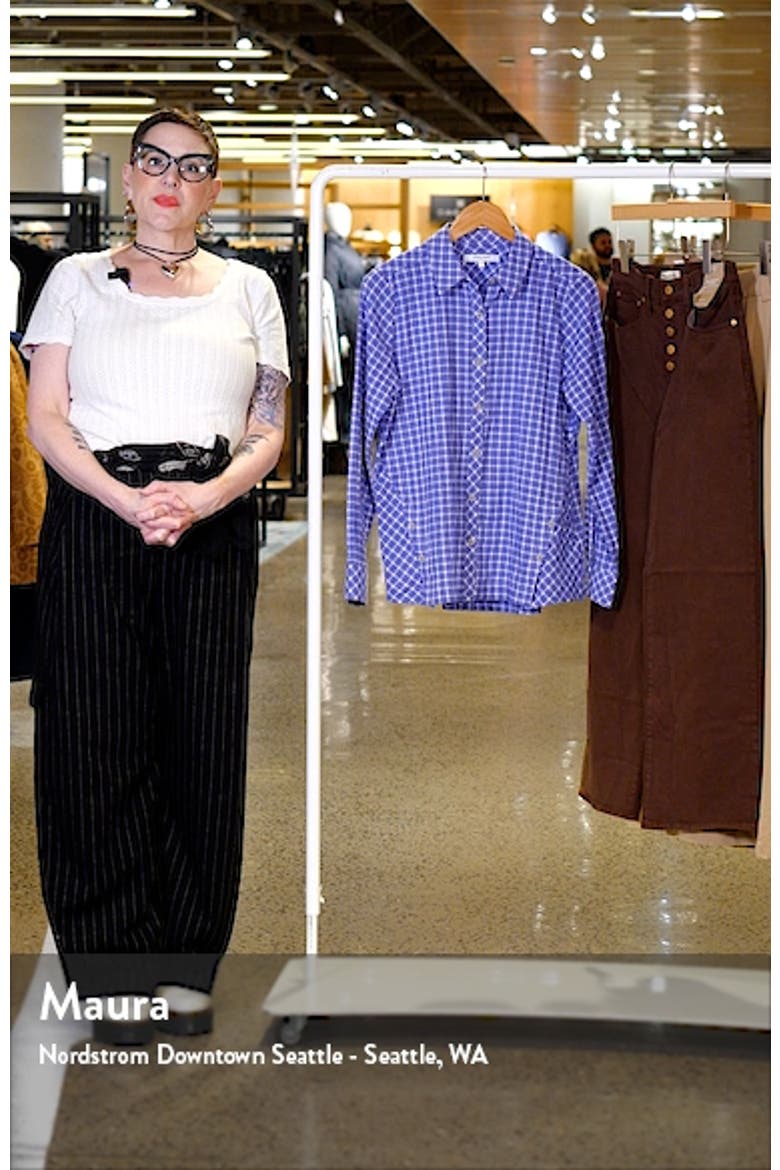 Cassie Plaid Stretch Cotton Button-Up Shirt video