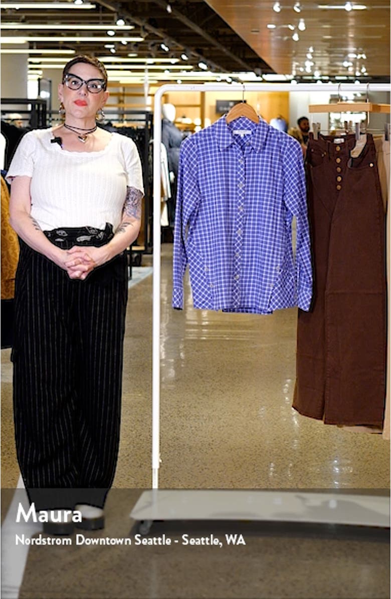 Cassie Plaid Stretch Cotton Button-Up Shirt, sales video thumbnail