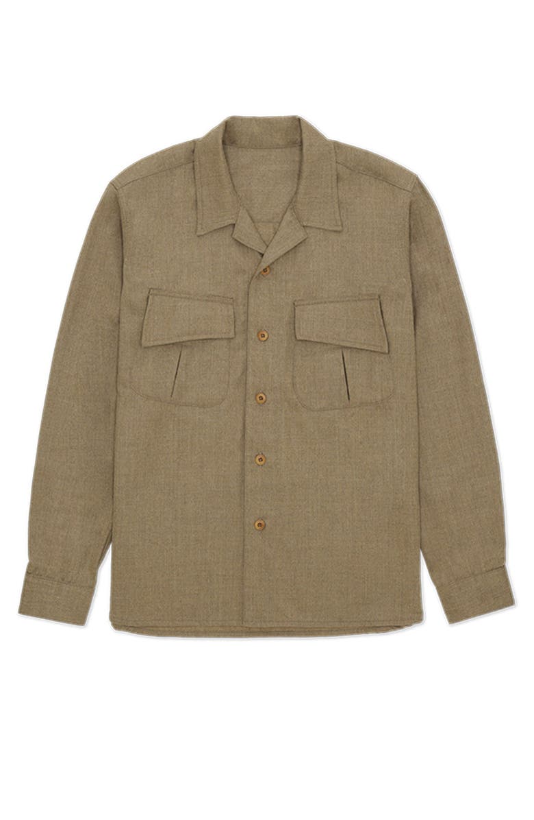 Fortela Fox Virgin Wool Overshirt, Main, color, Olive
