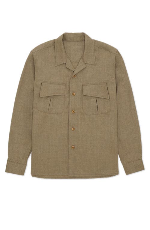 Fortela Fox Virgin Wool Overshirt In Brown