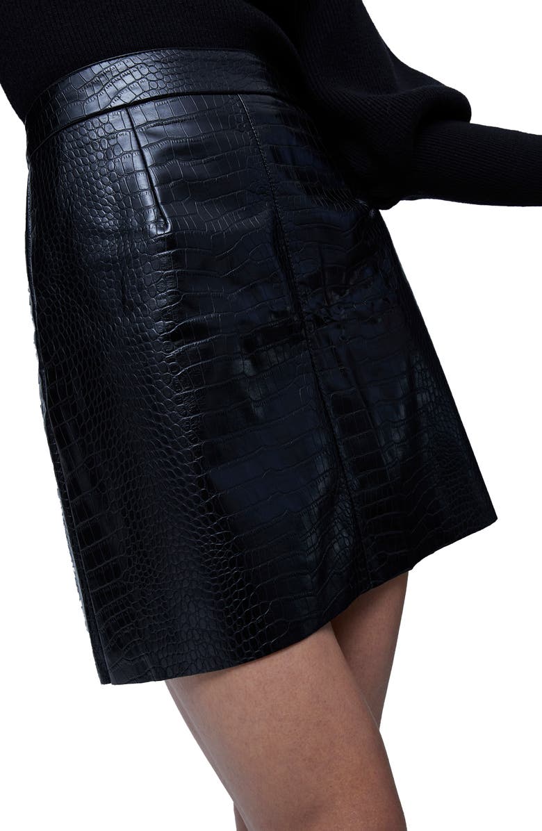 French Connection Croc Mini Skirt, Alternate, color, 