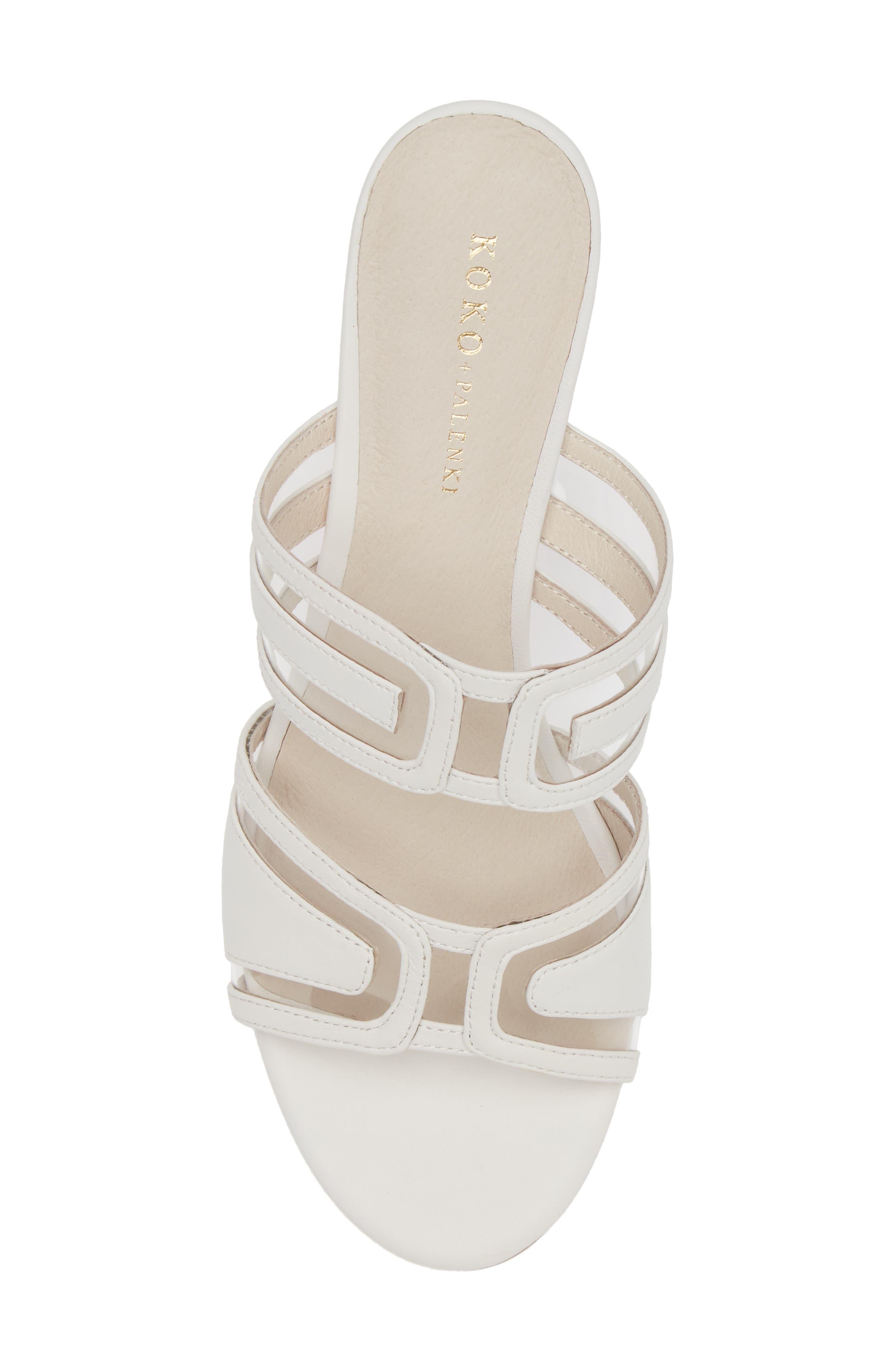 KOKO + PALENKI Maze Slide Sandal, Alternate, color, White Leather