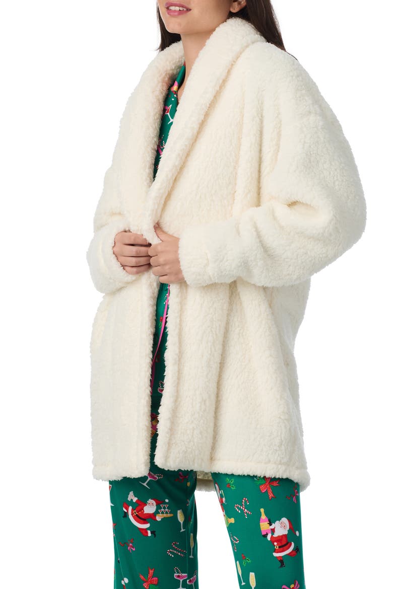 High Pile Fleece Robe, Alternate, color, CREAM