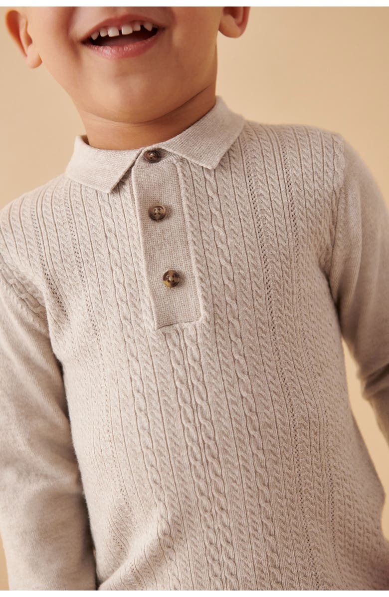 NEXT Kids' Polo Sweater, Alternate, color, Ivory
