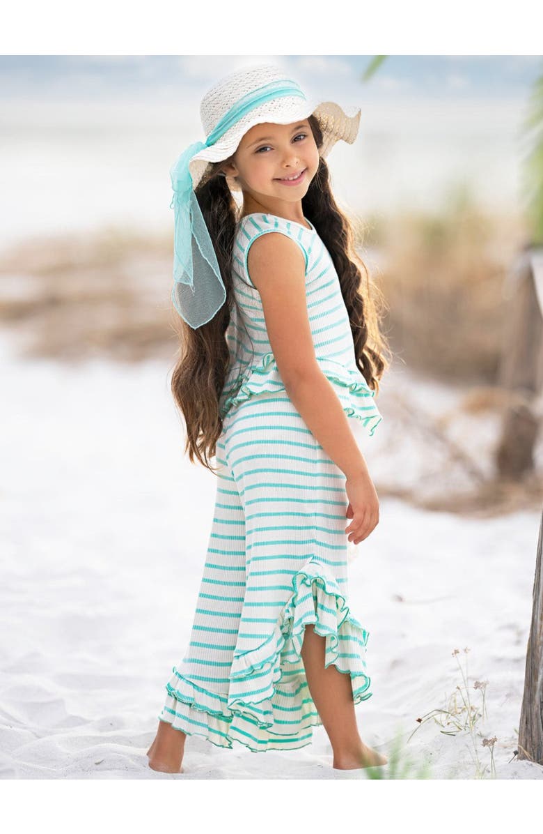 Mia Belle Girls Girls Sway My Way Striped Top & Ruffle Pants Set, Alternate, color, 