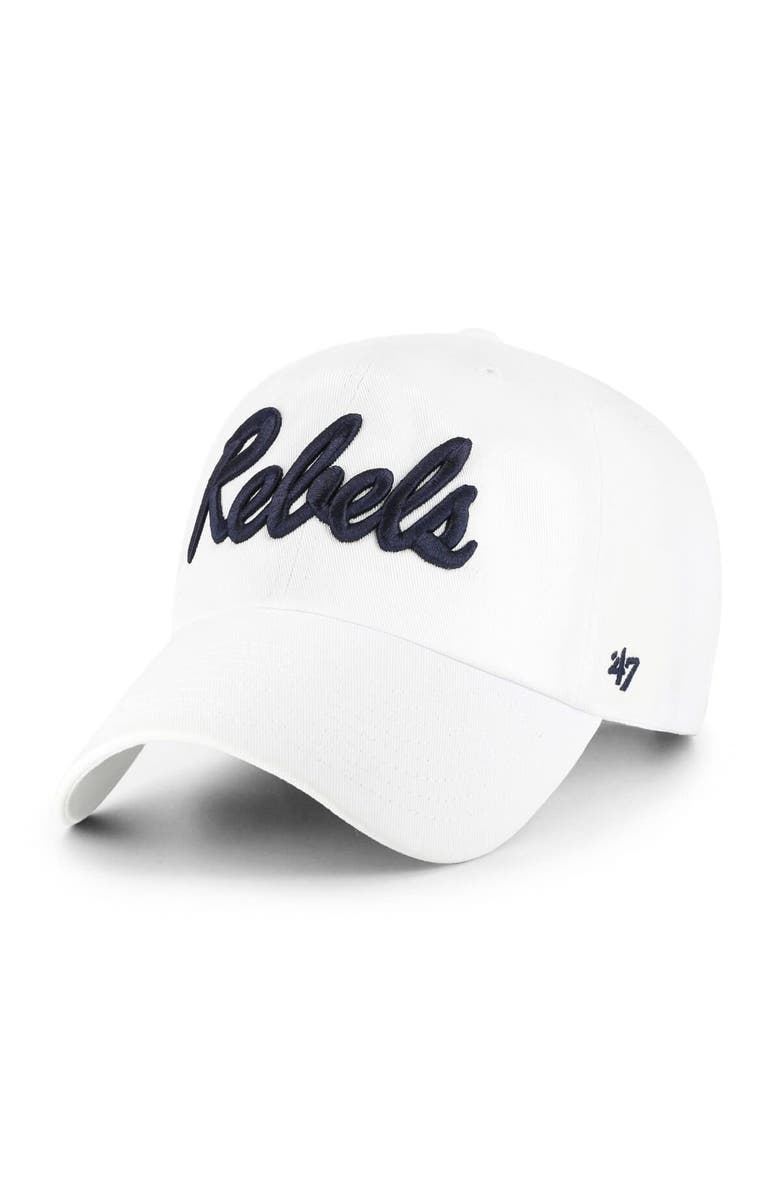'47 Men's '47 White Ole Miss Rebels Clean Up Adjustable Hat, Main, color, 