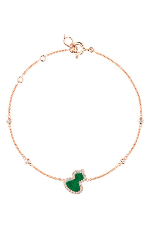 Wulu Jade & Diamond Pendant Bracelet