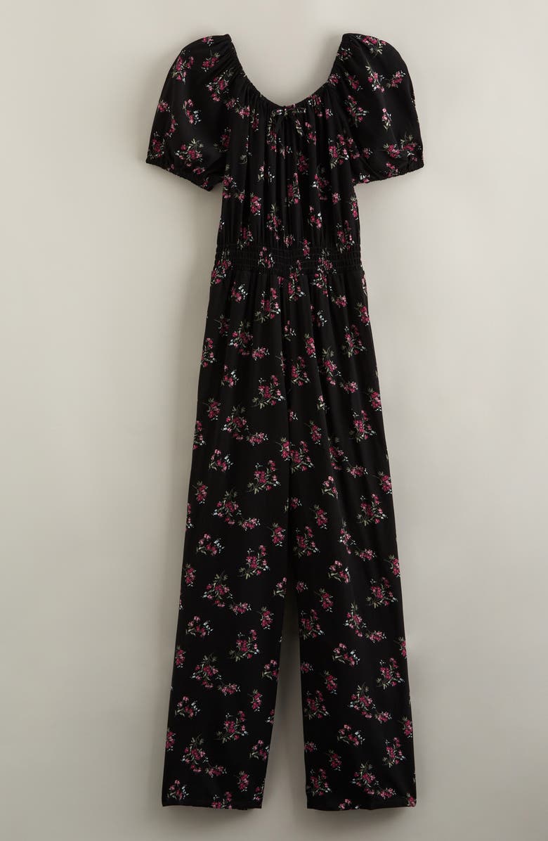 Nordstrom Kids' Floral Jumpsuit, Main, color, Black Climbing Floral