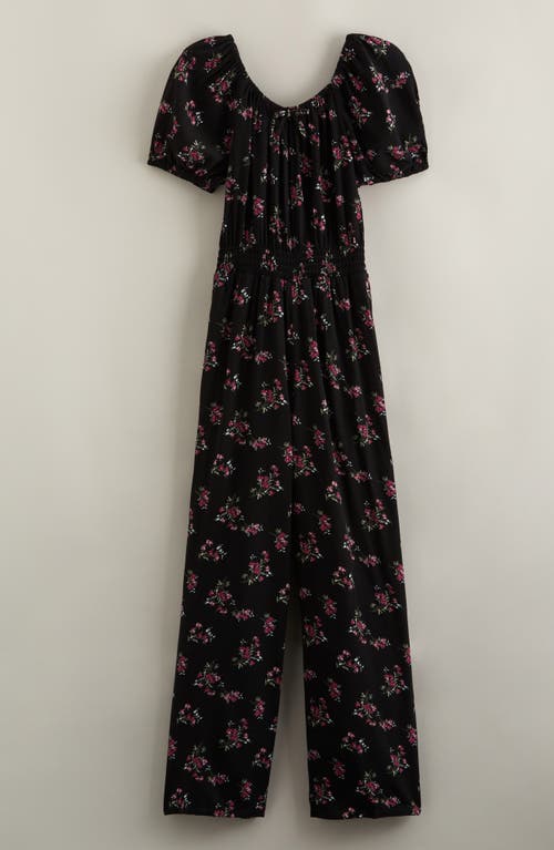 Nordstrom Kids' Floral Jumpsuit In Black