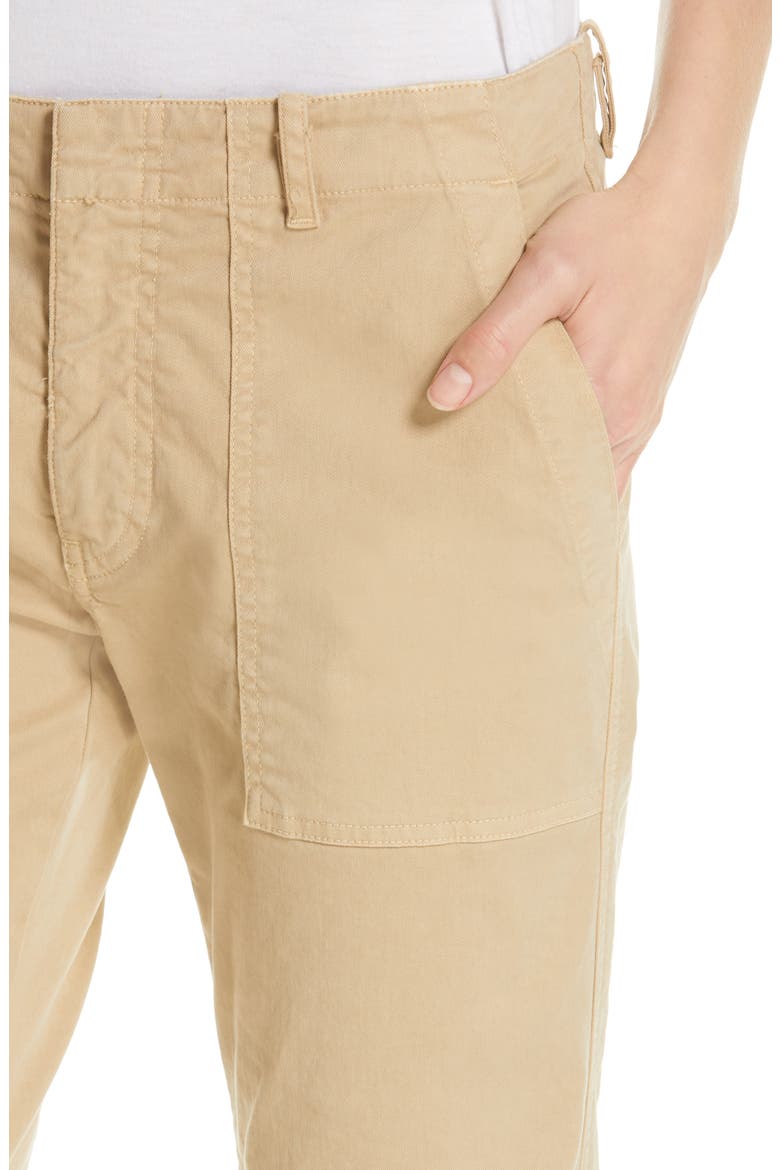 Stretch Cotton Twill Crop Military Pants, Alternate, color, DESERT SAND