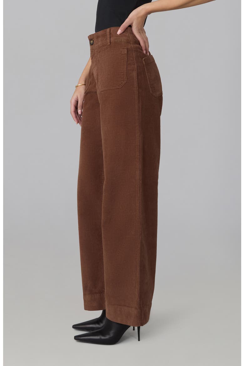 Colette High Rise Wide Leg Corduroy Jeans, Alternate, color, Cafe Noir