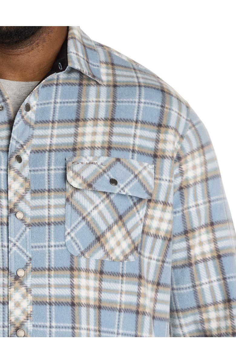 O'Neill Big & Tall Glacier Plaid Superfleece Flannel Shirt Jacket, Alternate, color, Citadel