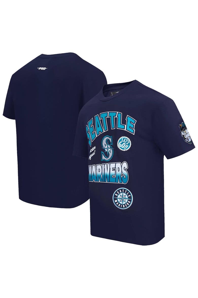 Men's Pro Standard Navy Seattle Mariners Turn It Up Dropped Shoulder T-Shirt, Main, color, Navy