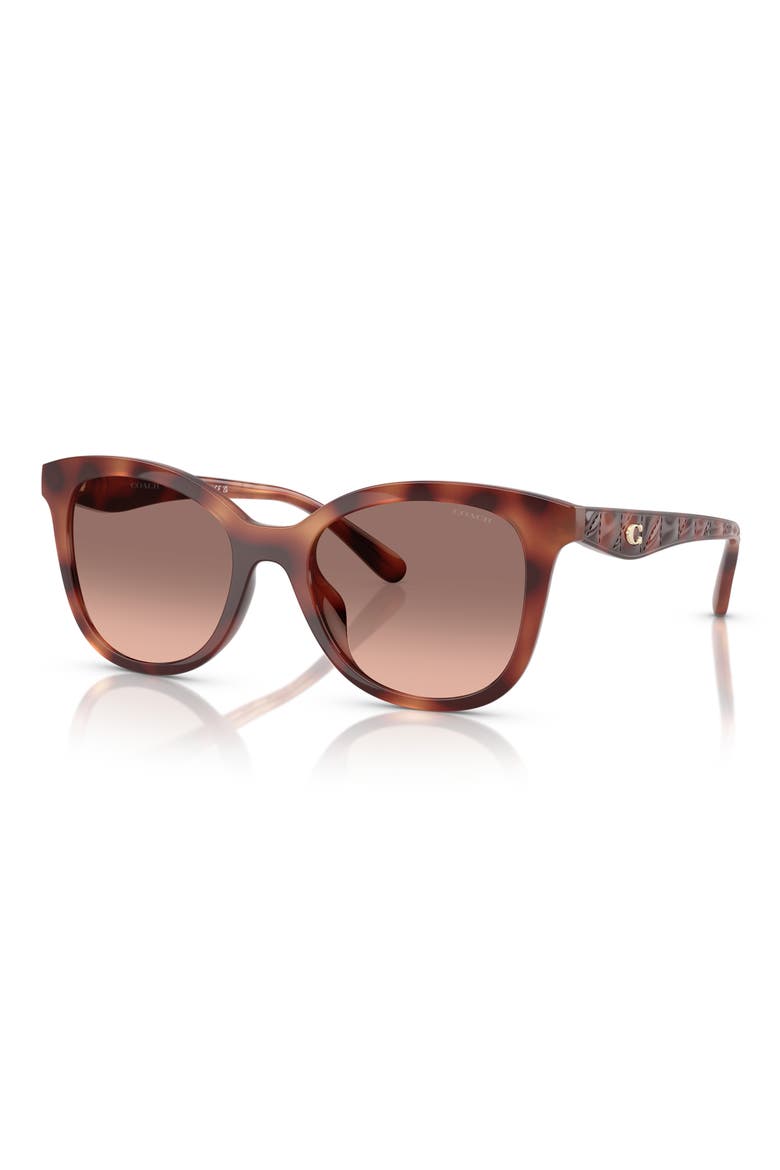 55mm Square Sunglasses, Alternate, color, CARAMEL TORTOISE / BROWN PINK