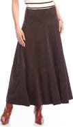 Karen Kane Faux Suede A-Line Maxi Skirt