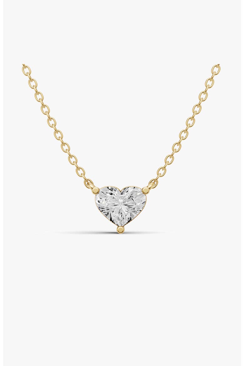 14K Gold 1 ct Lab Grown Heart Shape Diamond Pendant, Main, color, Yellow Gold