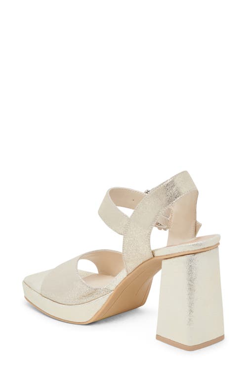 Dolce Vita Amari Platform Sandal In Light Gold Metallic Leather