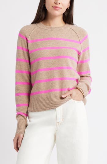 Caslon ® Raglan Sleeve Wool & Cashmere Sweater In Neutral