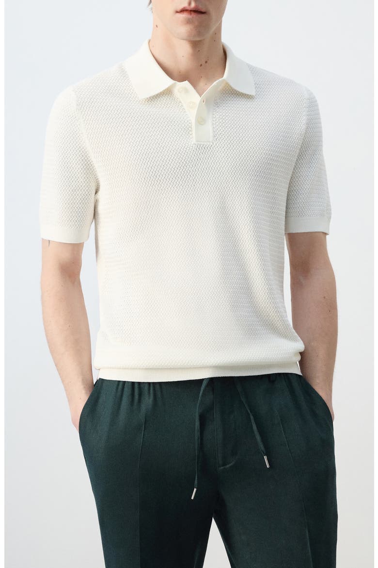 Structured Polo Shirt, Main, color, OFF WHITE