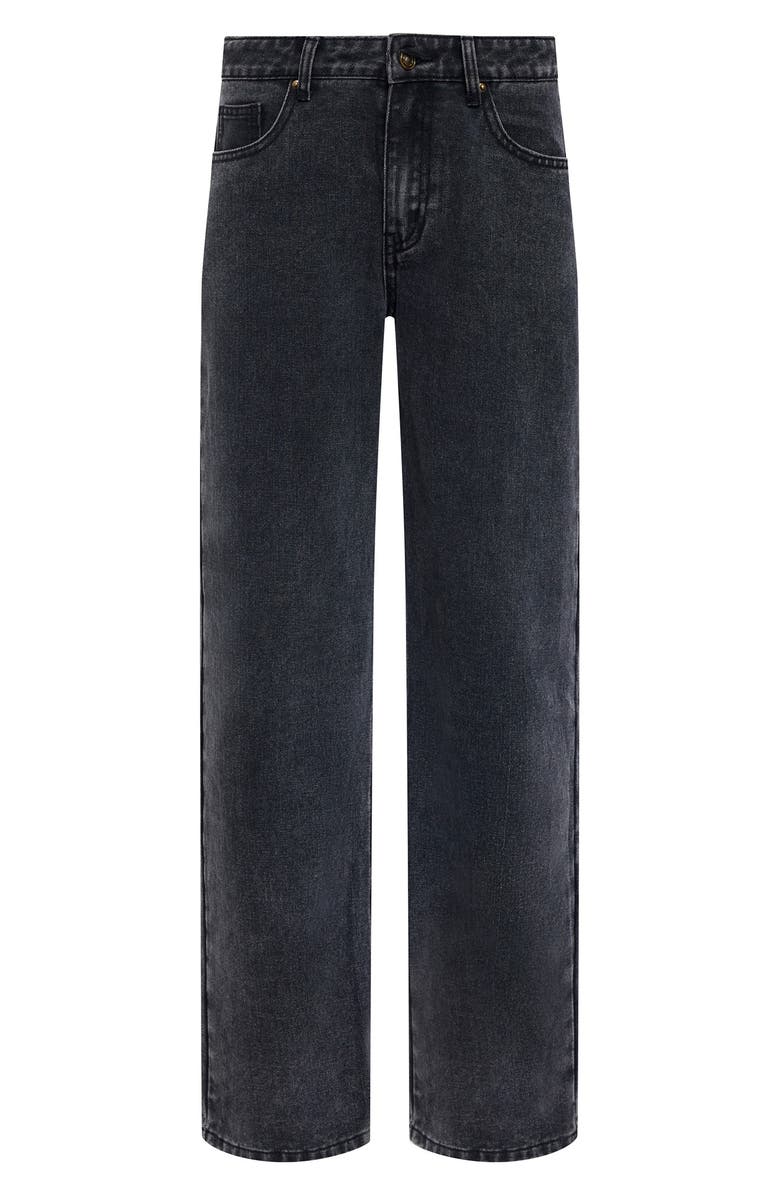 LIONESS Rising Wide Leg Jeans, Alternate, color, Washed Onyx