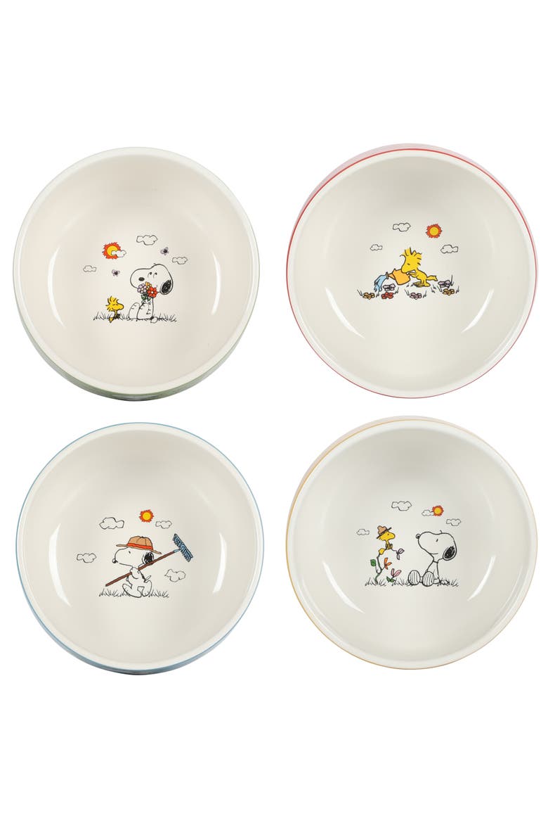 Snoopy's Garden Patch Stackable Stoneware Bowl Set, Alternate, color, Assorted Colors