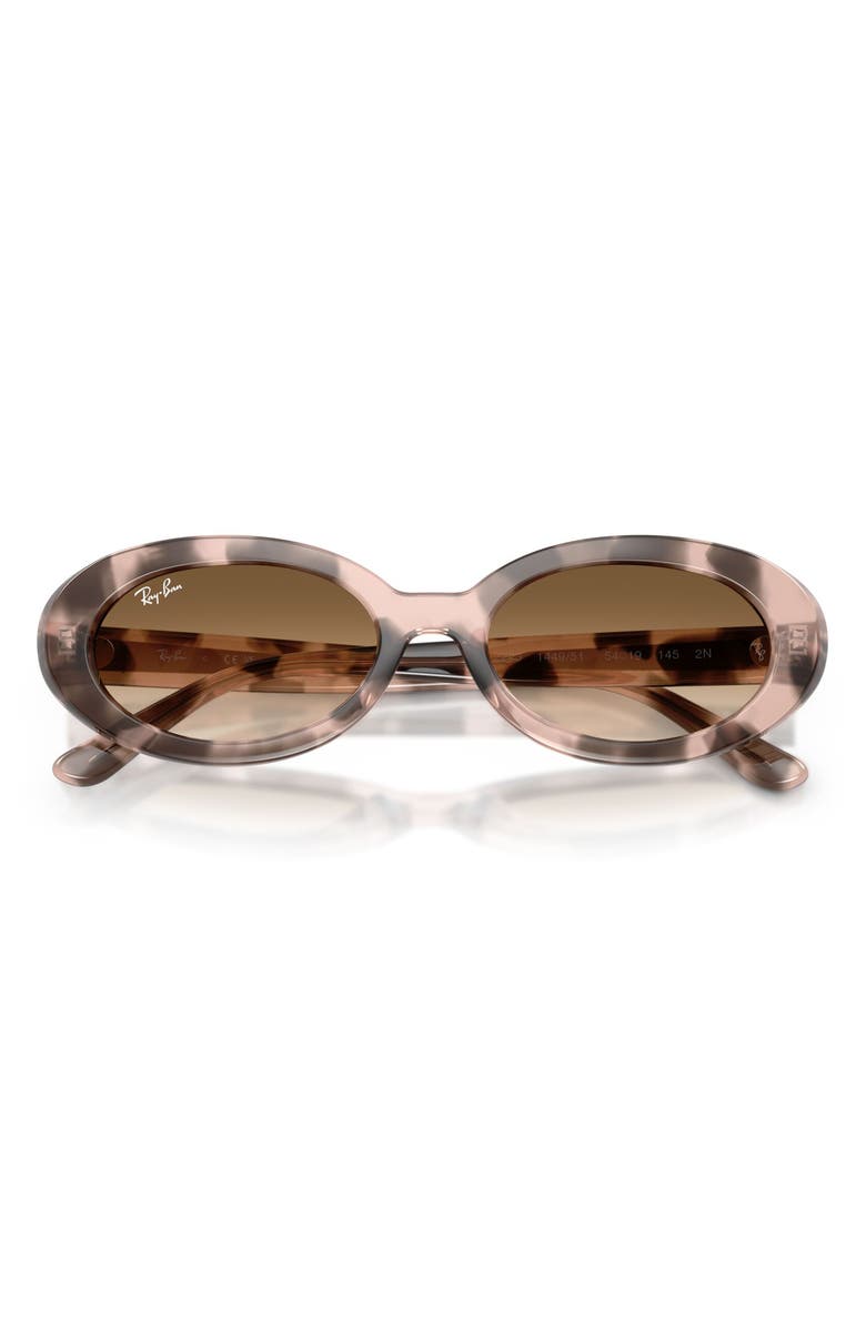 Ray-Ban 54mm Gradient Oval Sunglasses, Alternate, color, Opal Pink Havana / Clear Brown