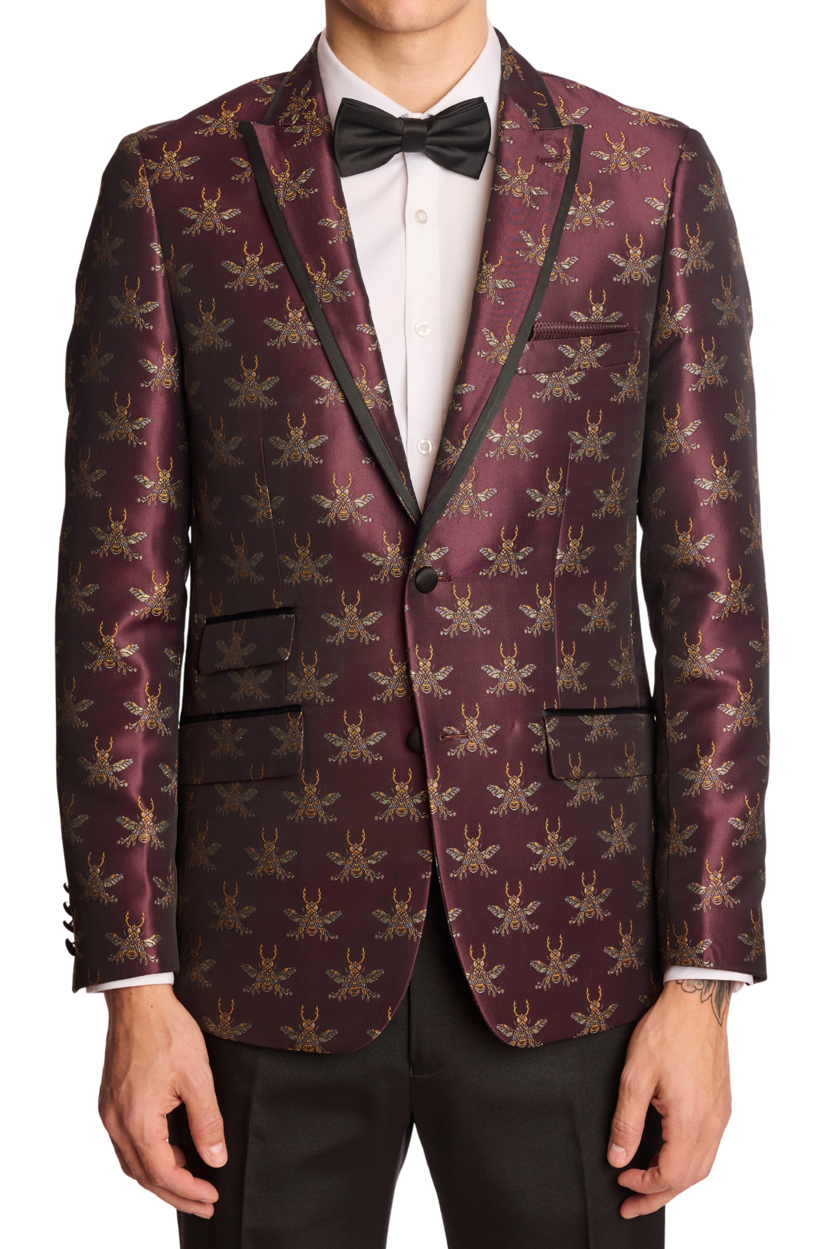 PAISLEY & GRAY Grosvenor Slim Fit Satin Dinner Jacket