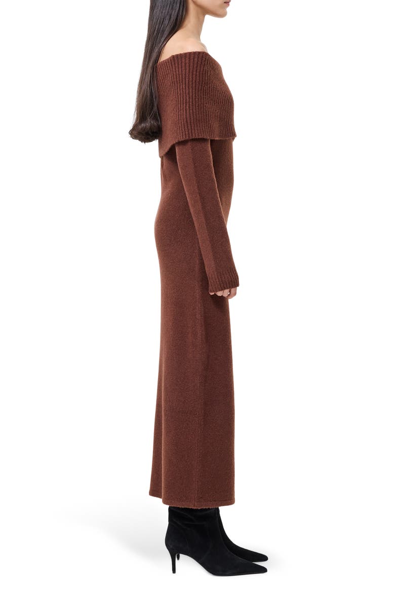 Emilia Off the Shoulder Long Sleeve Maxi Sweater Dress, Alternate, color, 21-CHOCOLATE