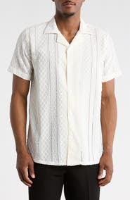 T.R. PREMIUM Modern Fit Textured Camp Shirt